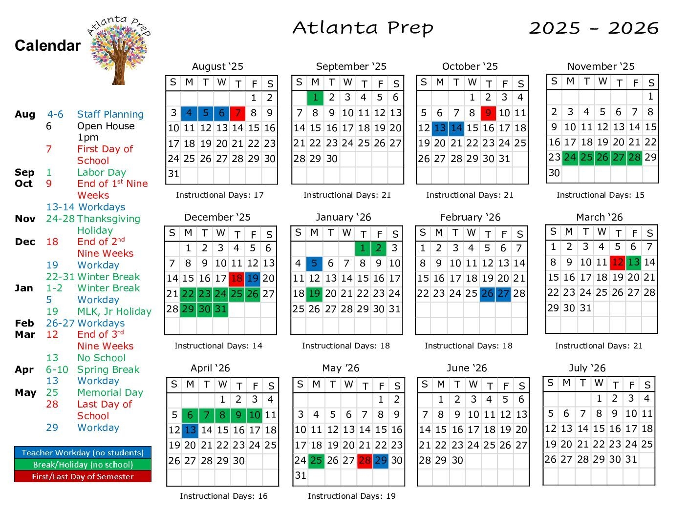 atlanta public schools 2025-26 calendar