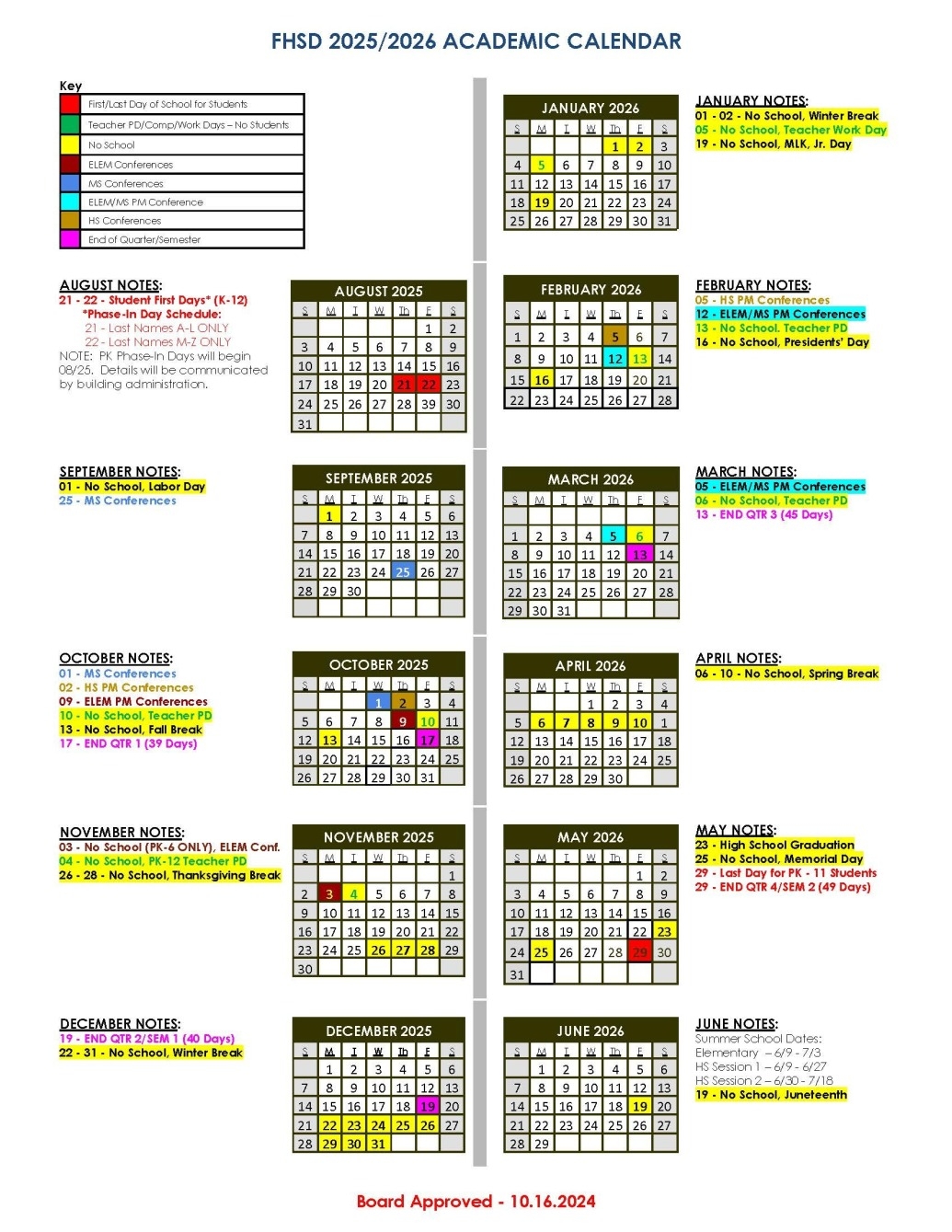 2025 2026 school calendar
