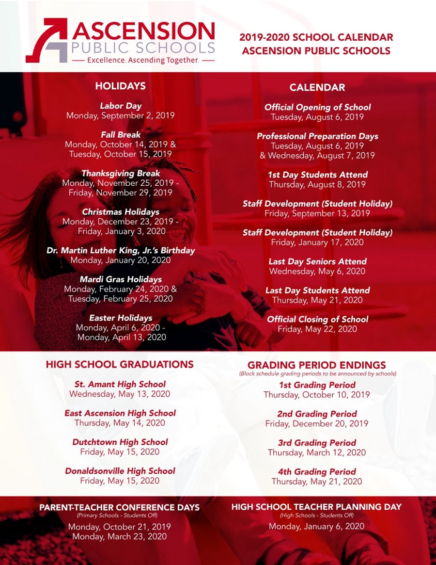 ascension public schools calendar