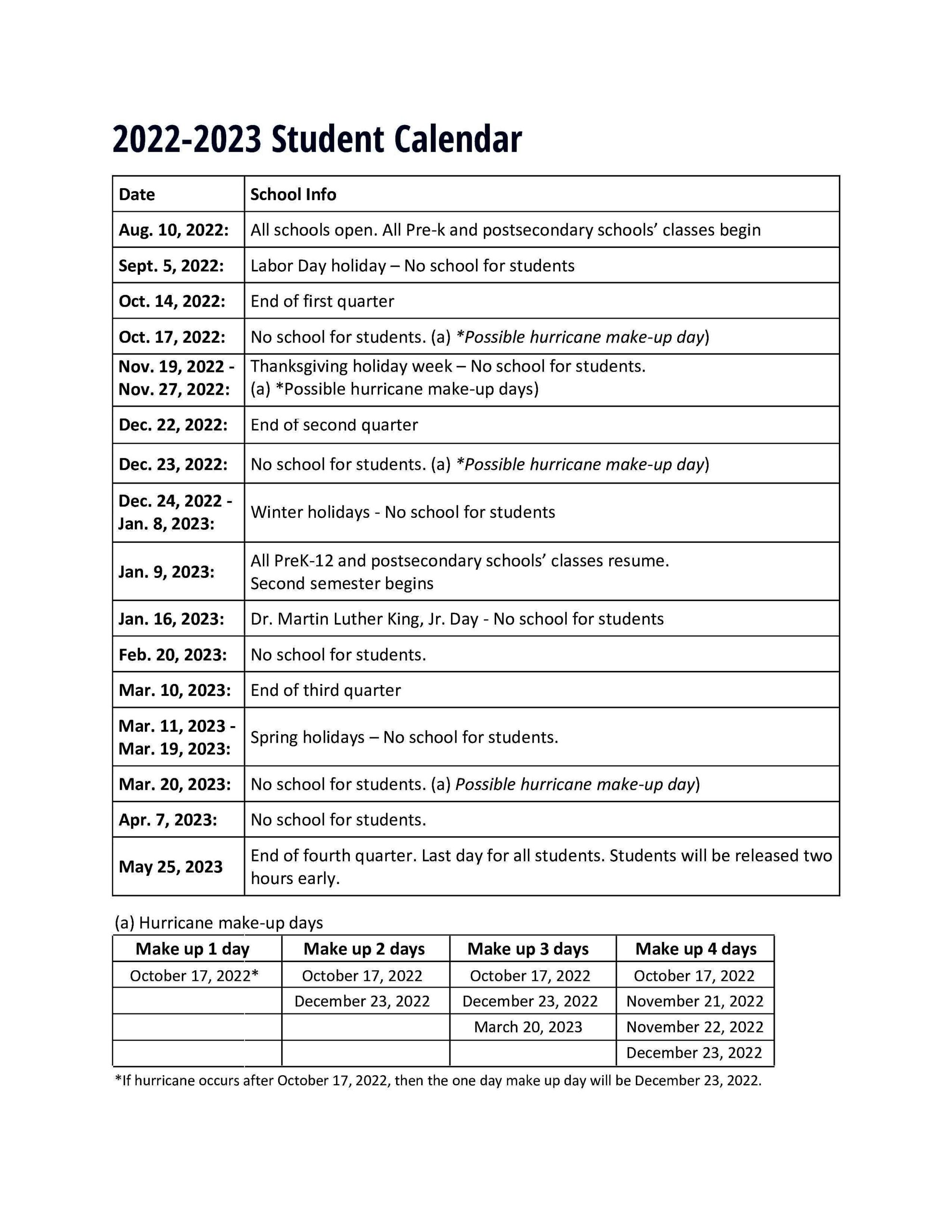 2022 23 Pinellas County Public School Calendar Highlights Clearwater FL Patch
