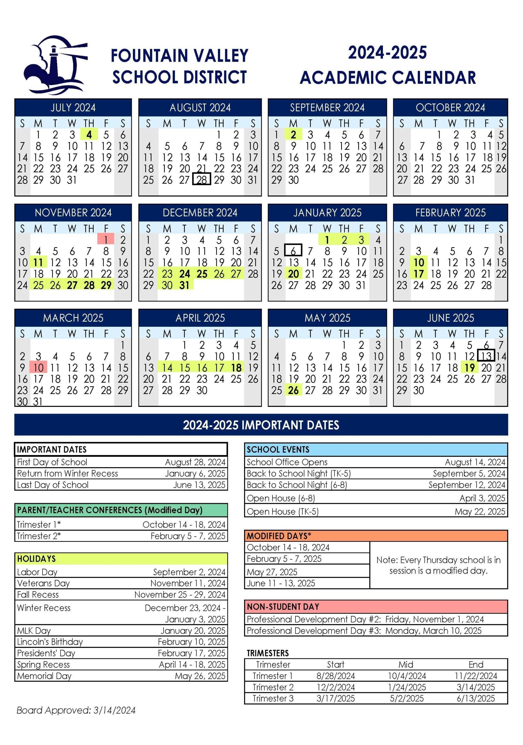 2024 2025 Academic Calendar Approved At The February 8 2024 Board Meeting Fulton Middle School