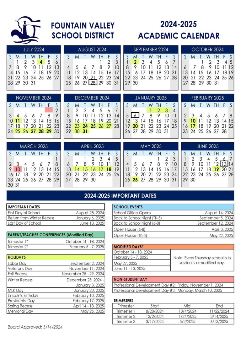 2024 2025 Academic Calendar Approved At The February 8 2024 Board Meeting Fulton Middle School