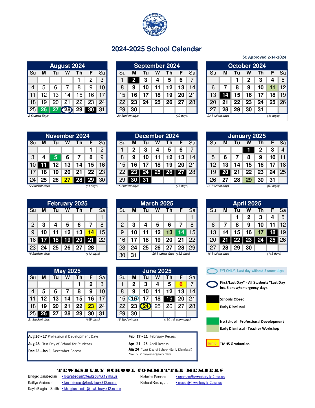 2025 calendar for public schools