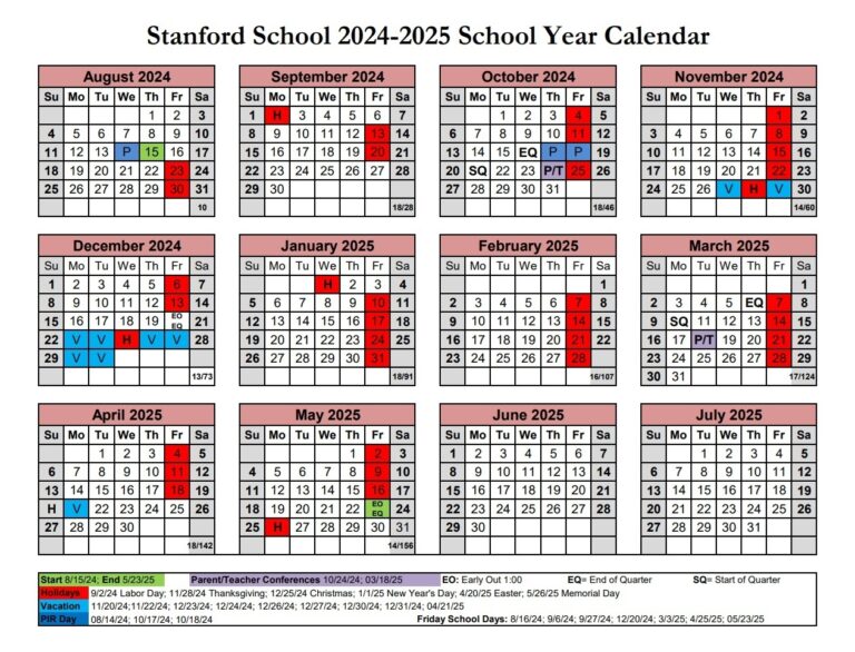 2024 2025 School Year Calendar Stanford Public Schools