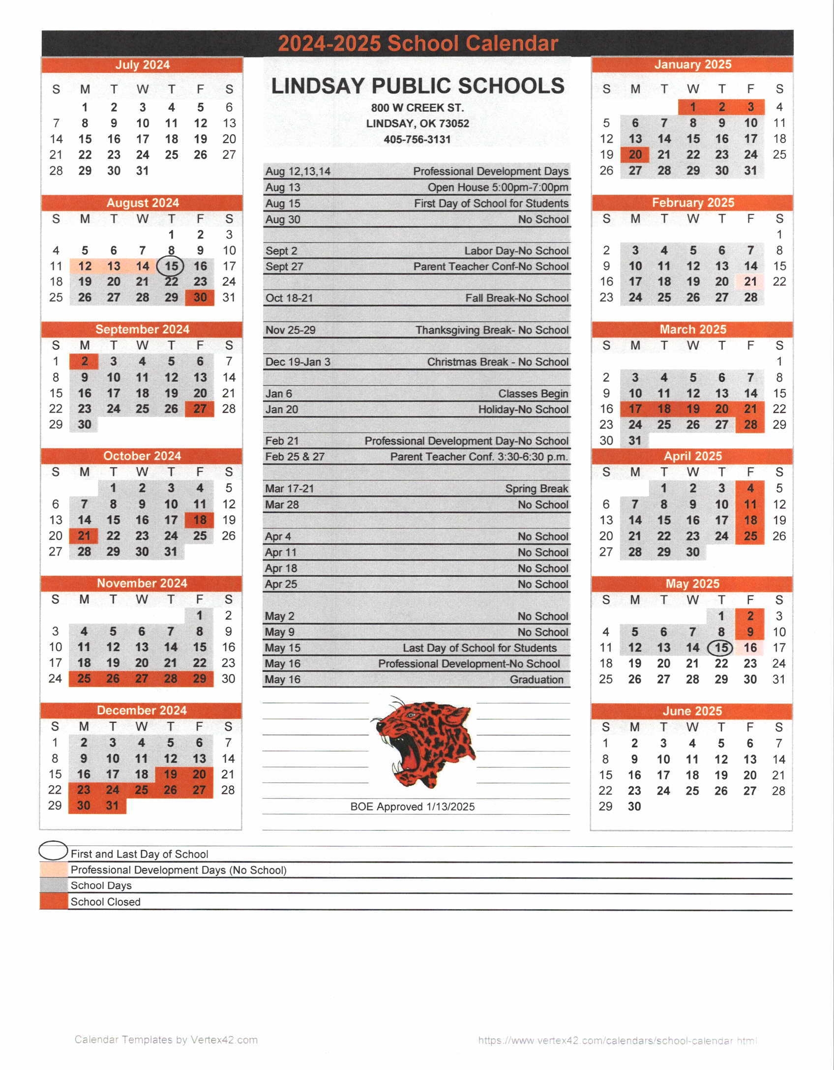 LPS calendar 2025