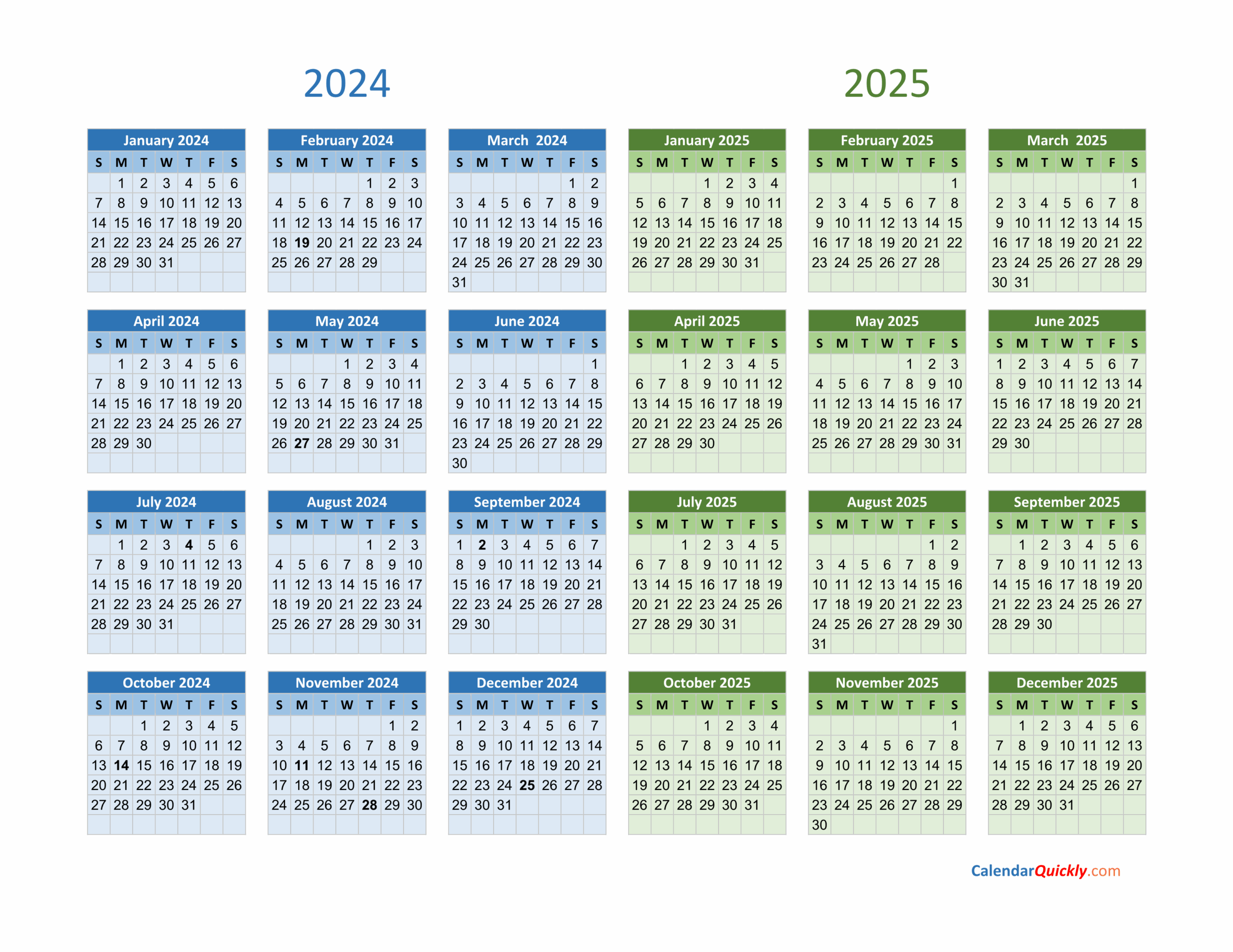 Academic Calendar 2024 to 2025 Landscape