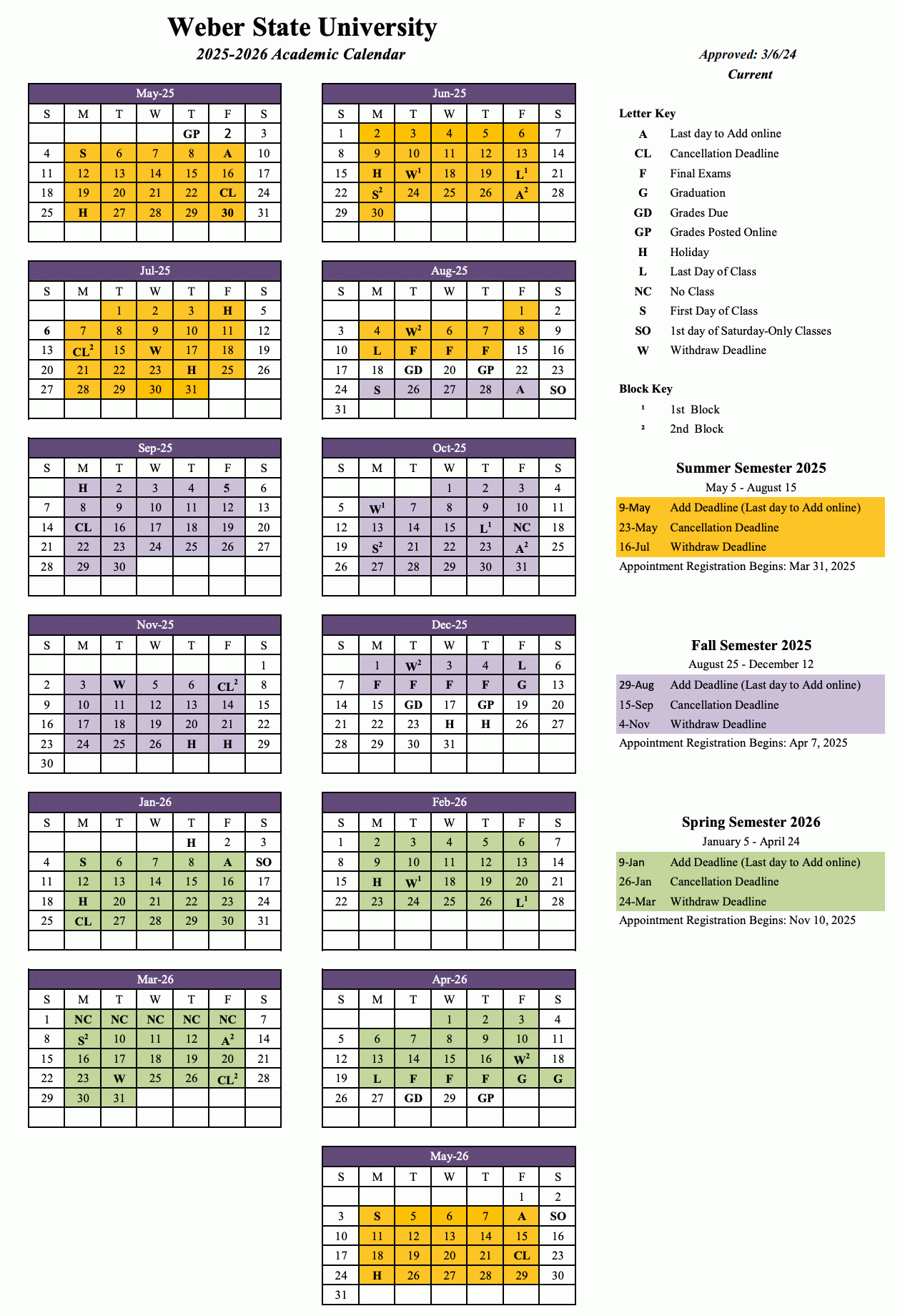 lsu academic calendar 2025