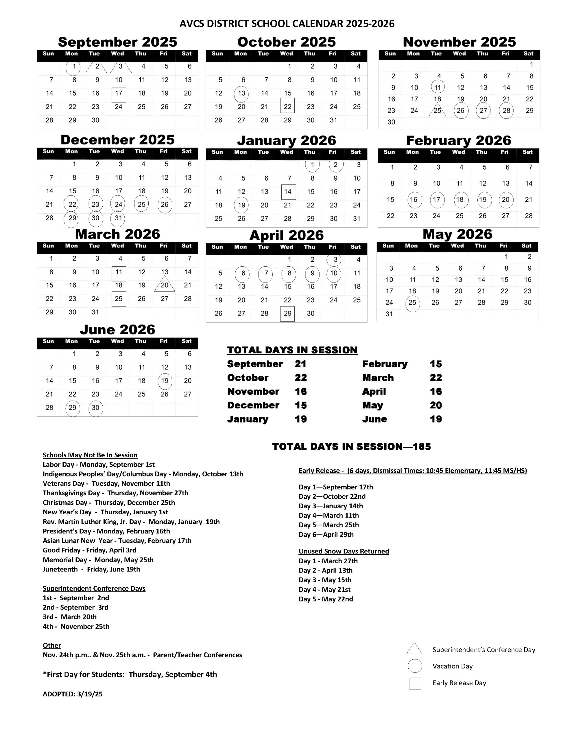 franklin community schools calendar 2025-2026
