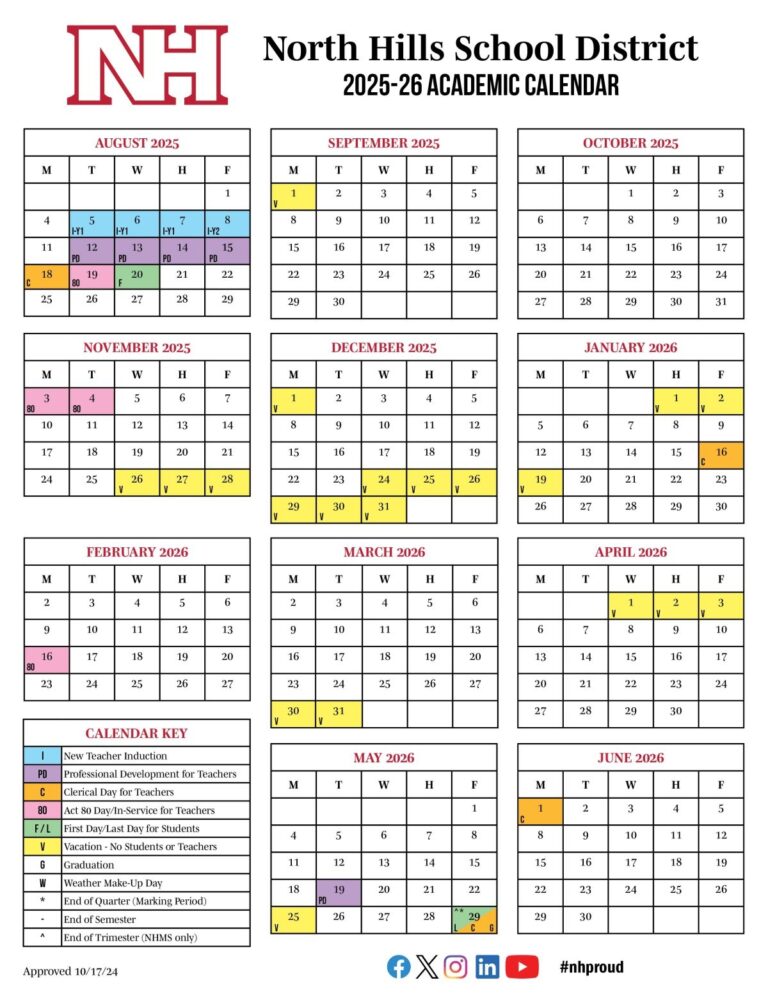 2025 26 Calendar Approved Details