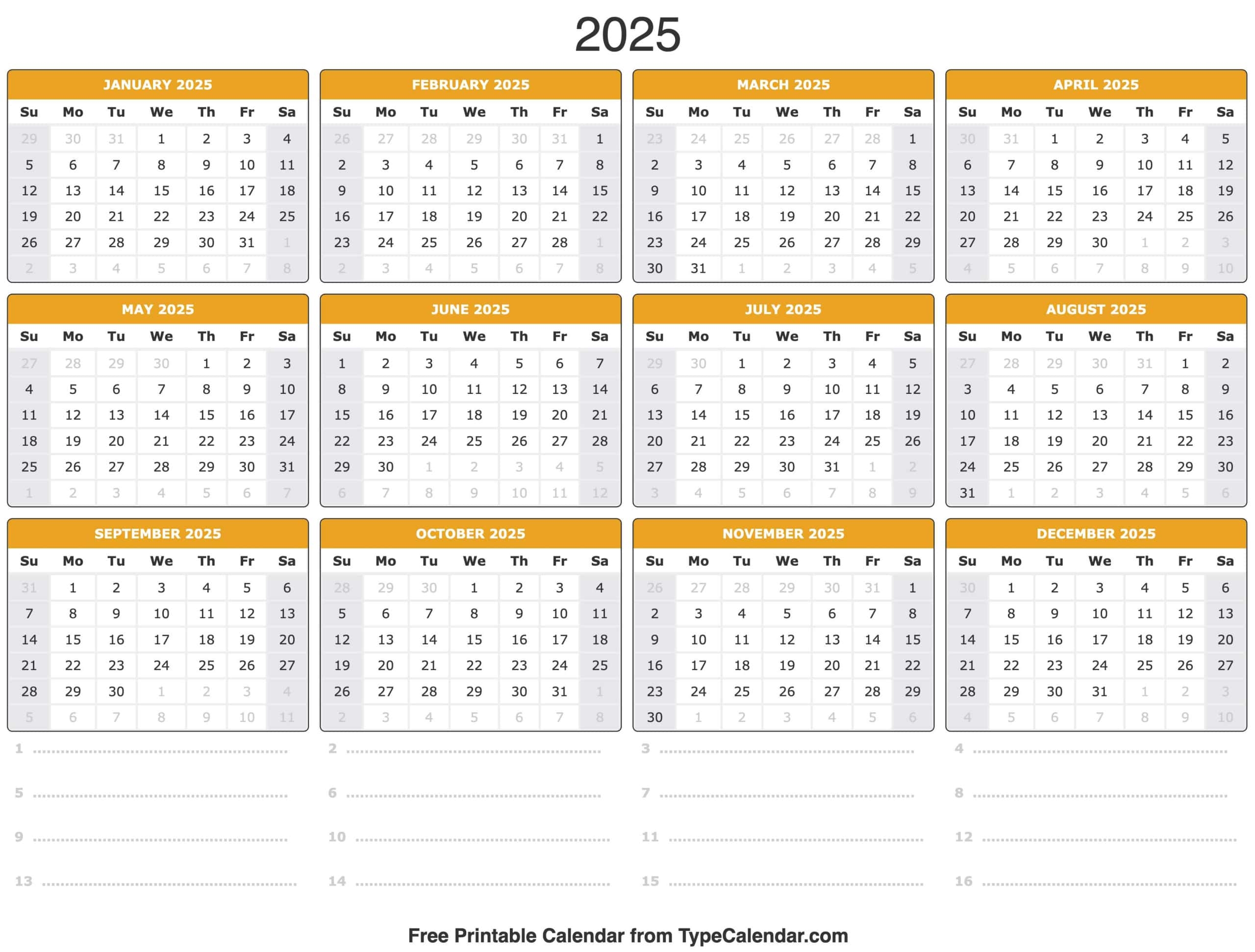 May to October 2025 Calendar