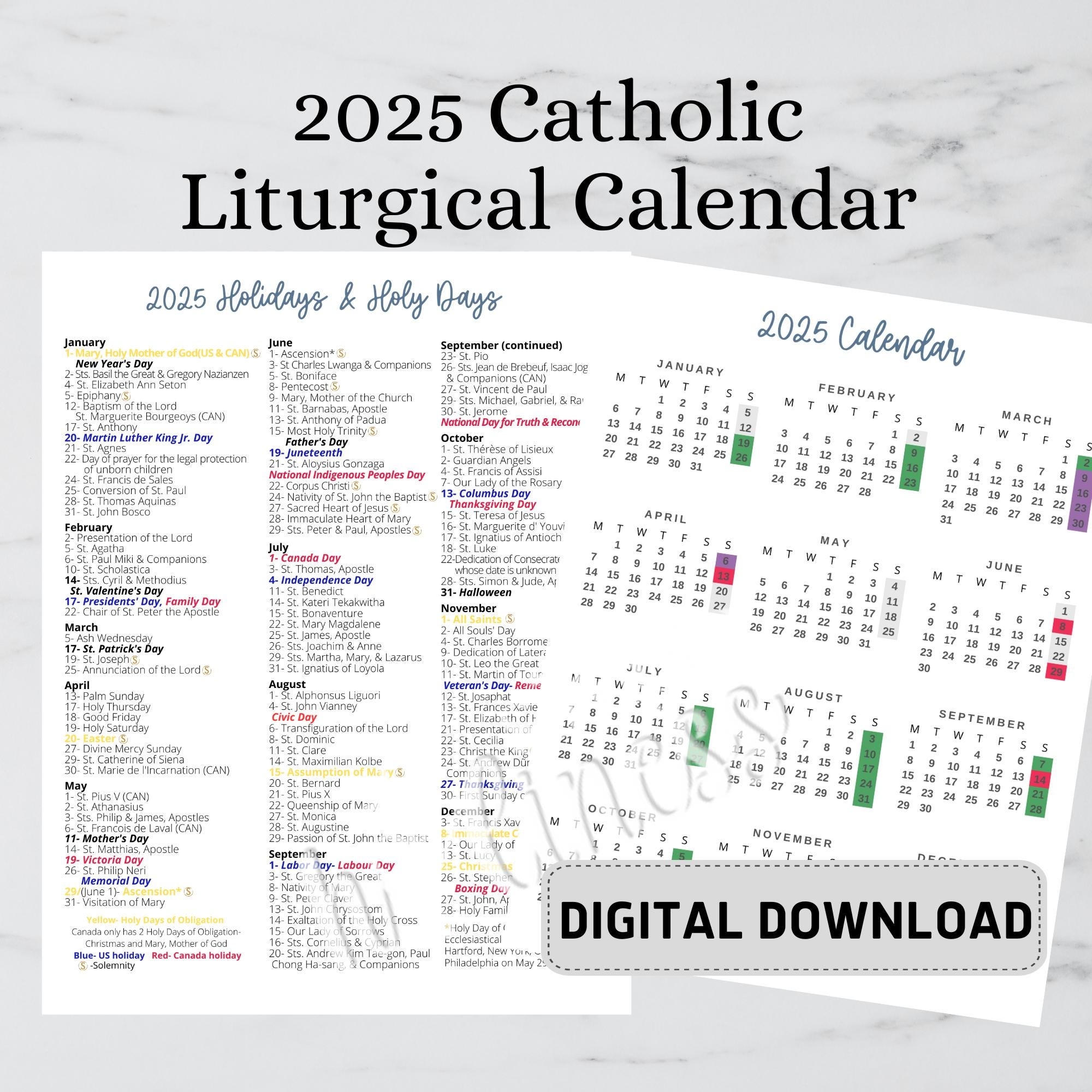 2025 liturgical calendar pdf