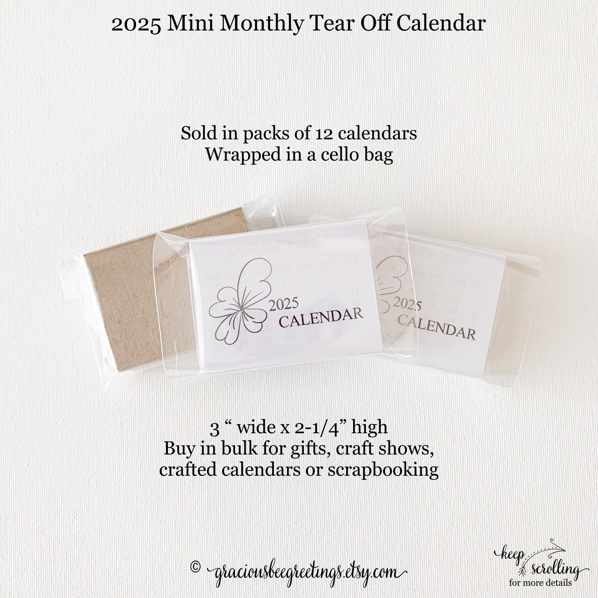 2025 Mini Tear off Calendar 2025 Monthly Tear off Calendars 2025 Calendars Tear Off Craft Calendar Refill Pads Quantity 12 Pads Etsy