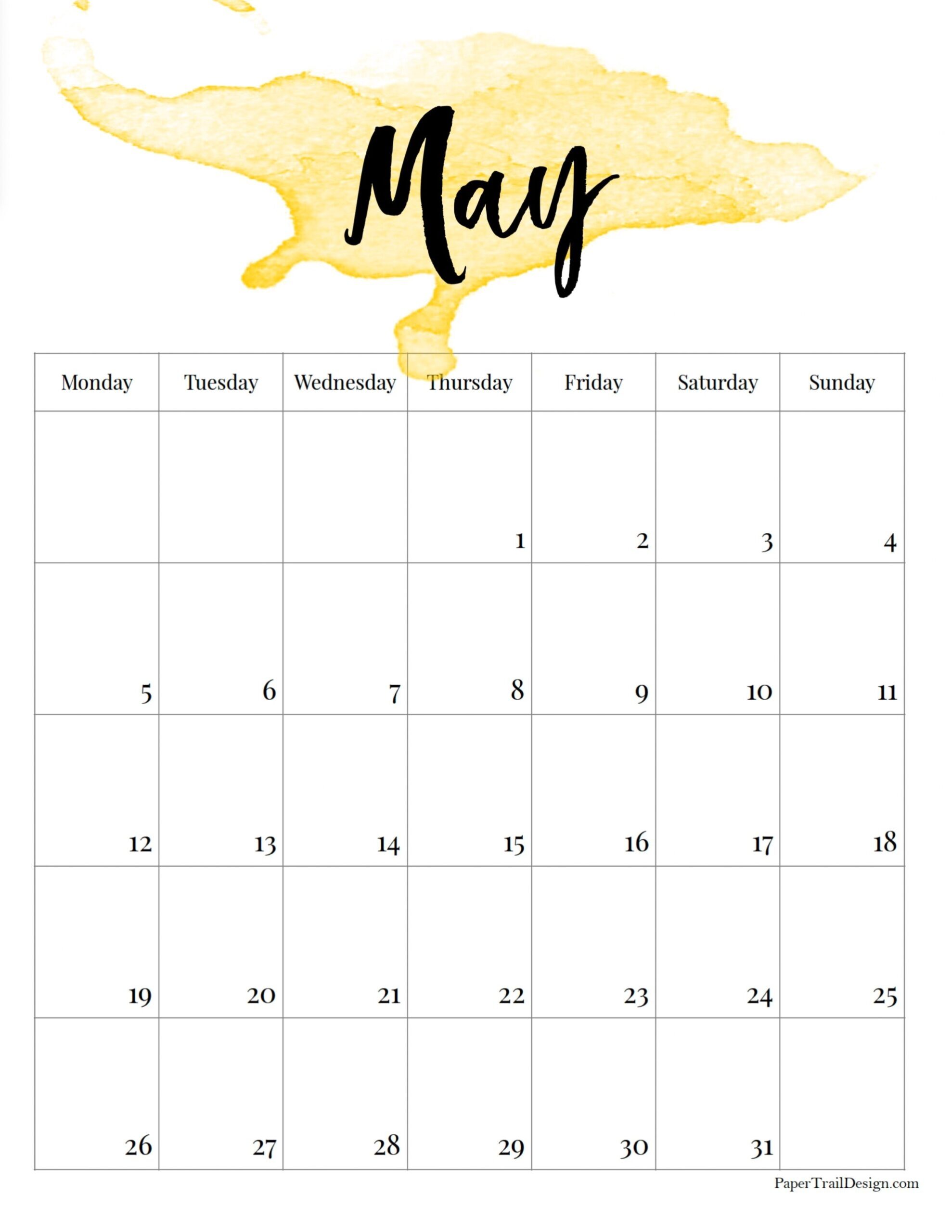 2025 Monday Start Watercolor Calendar Paper Trail Design 2025 Monday Start Watercolor Calendar Paper Trail Design