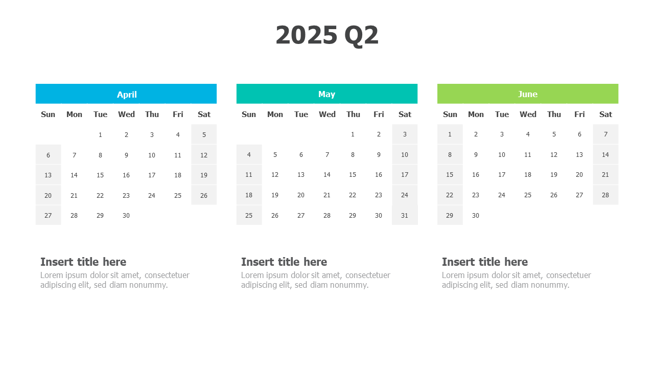 2025 q2 quarterly calendar printable
