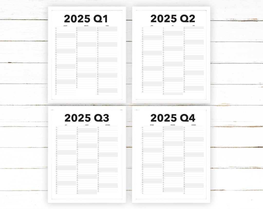 2025 q4 quarterly calendar printable