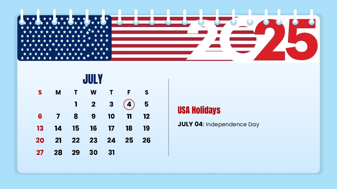 2025 US Holiday Calendar Free PowerPoint And Google Slides SlideChef