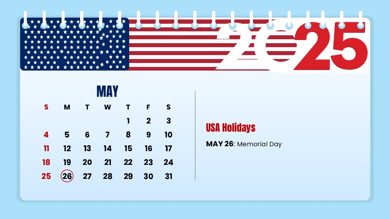 2025 US Holiday Calendar Free PowerPoint And Google Slides SlideChef