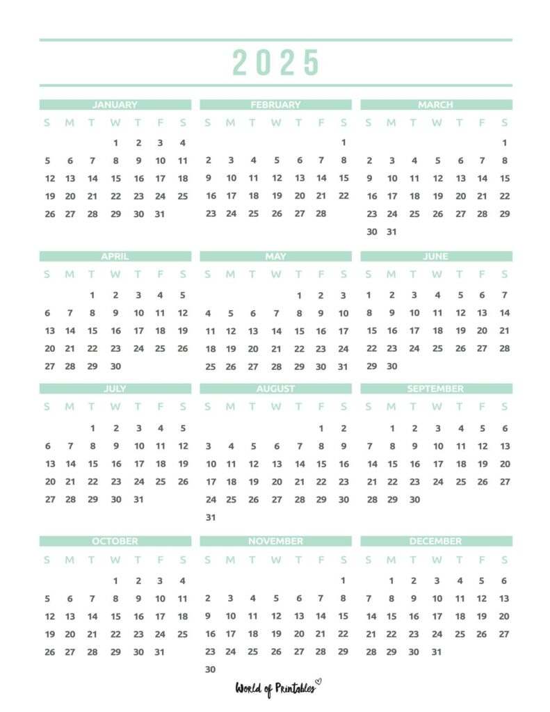 2025 Year Calendars 70 Best Printables World Of Printables