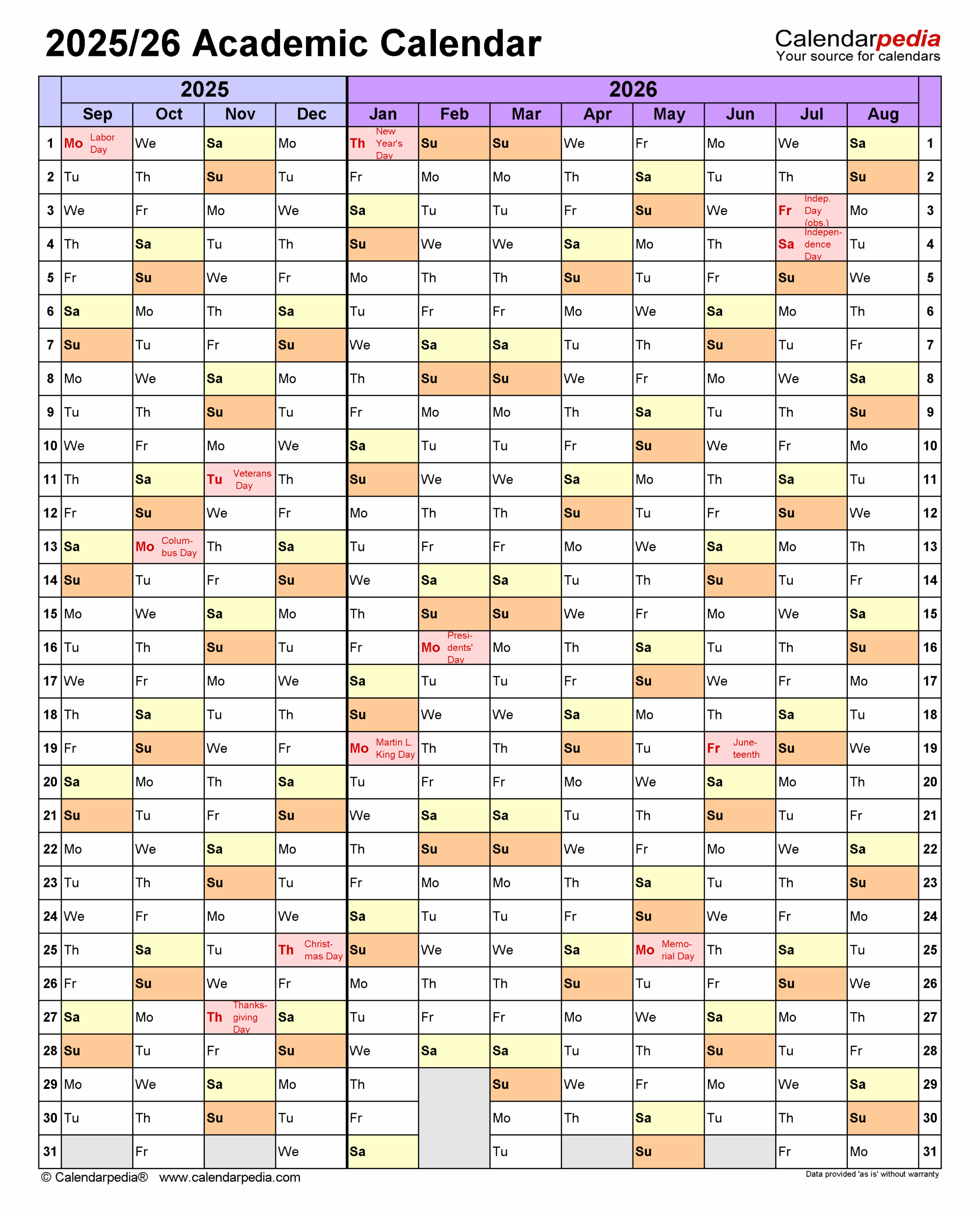 cornell academic calendar 2025-26