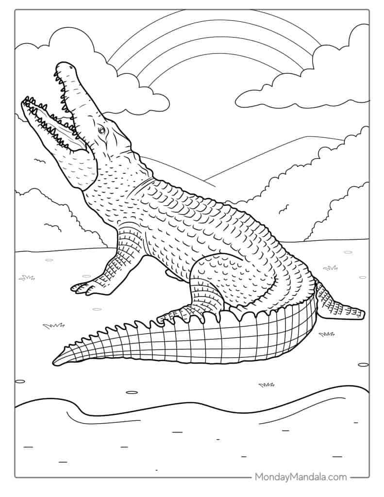 25 Crocodile Coloring Pages Free PDF Printables 