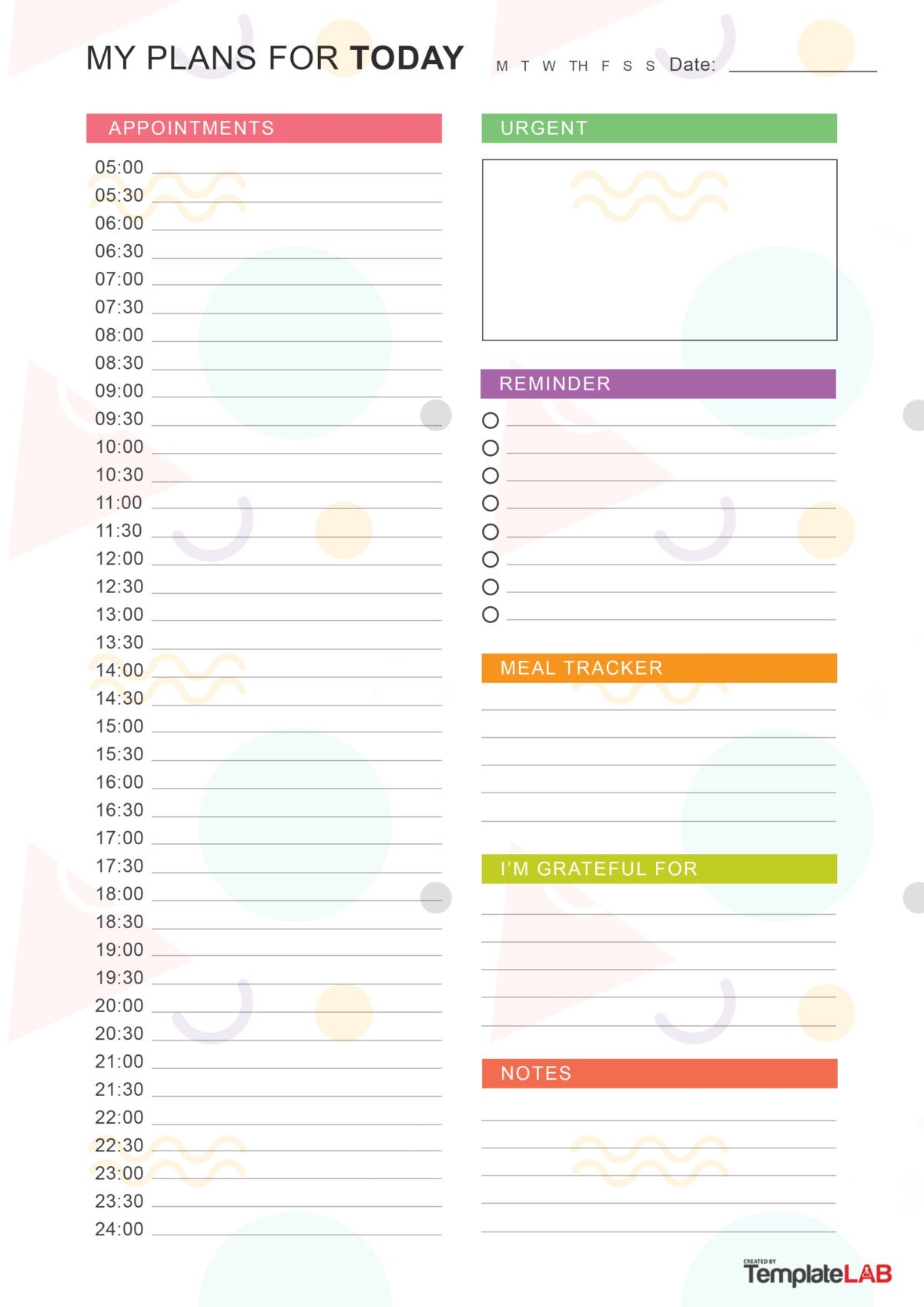 daily planner templates