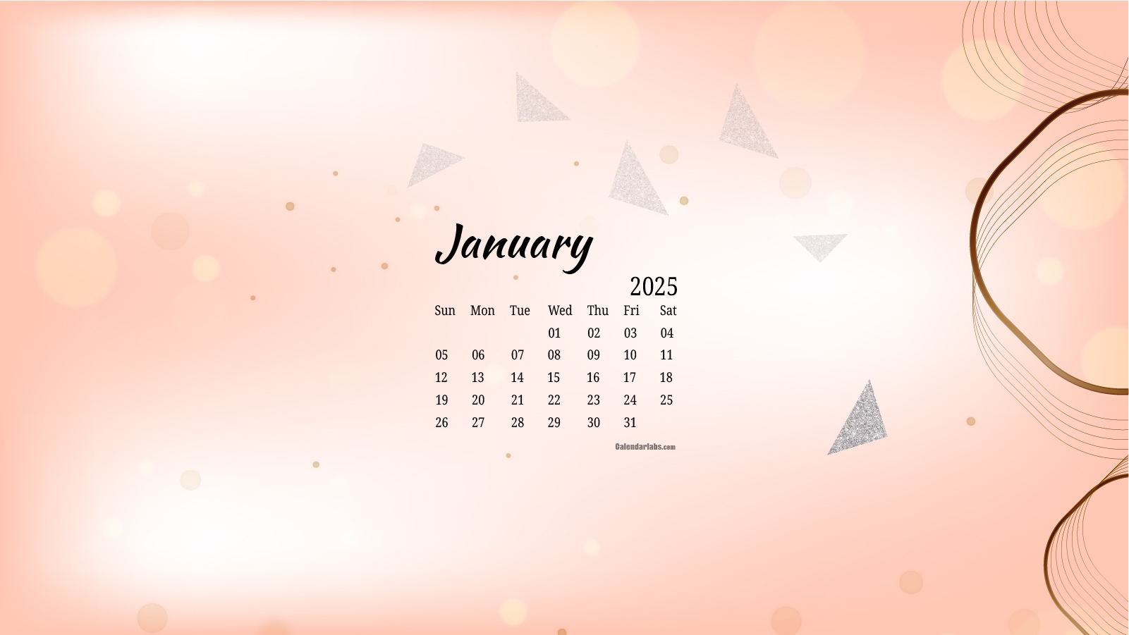 January 2025 Light Pink BG Calendar January 2025 Light Pink BG Calendar