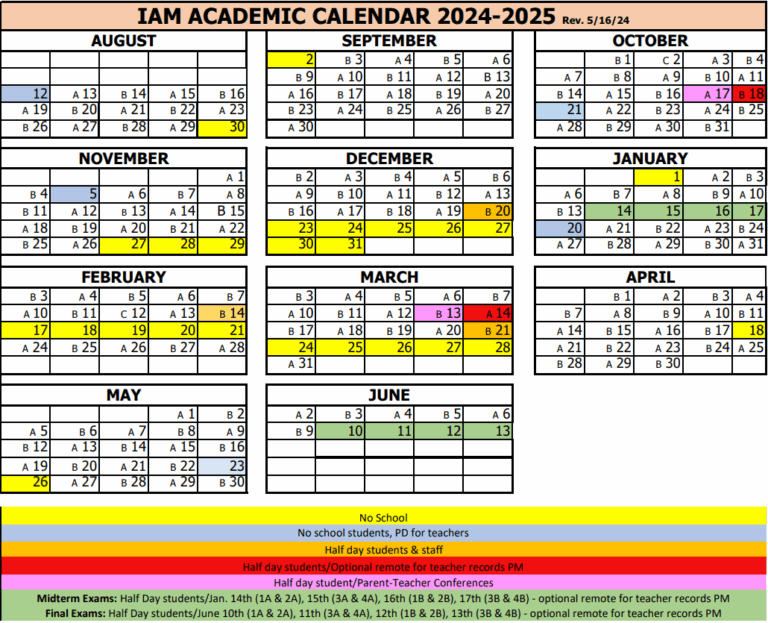 Academic Calendar 2024 2025 IAM Life International Academy Of Macomb