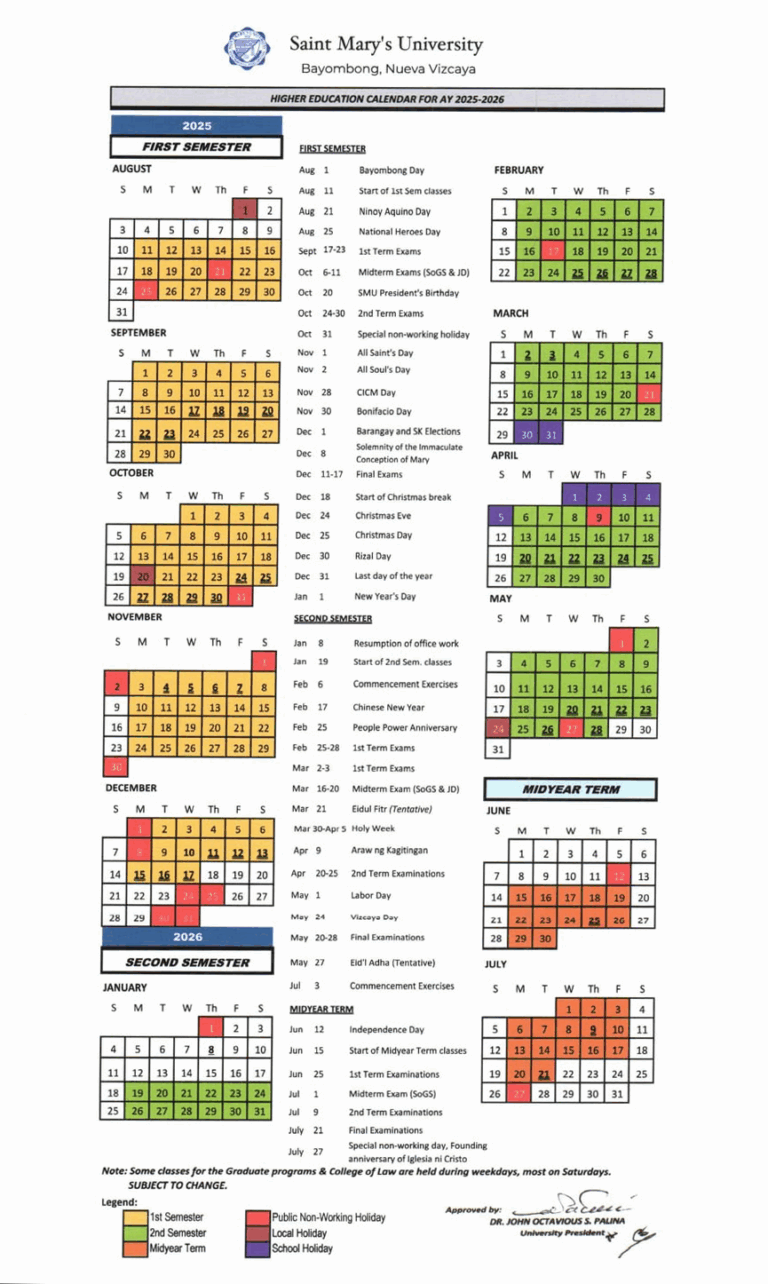 Academic Calendar