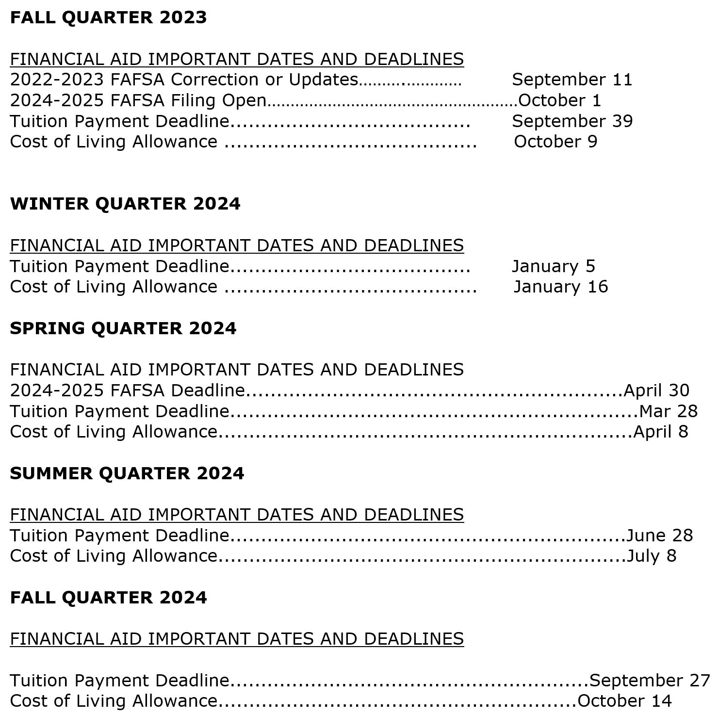 Academic Calendar American University Of Health Sciences