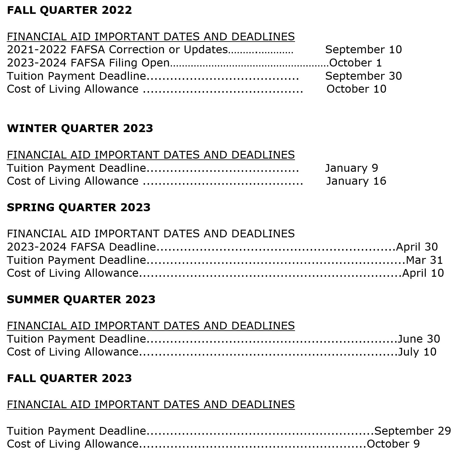 Academic Calendar American University Of Health Sciences