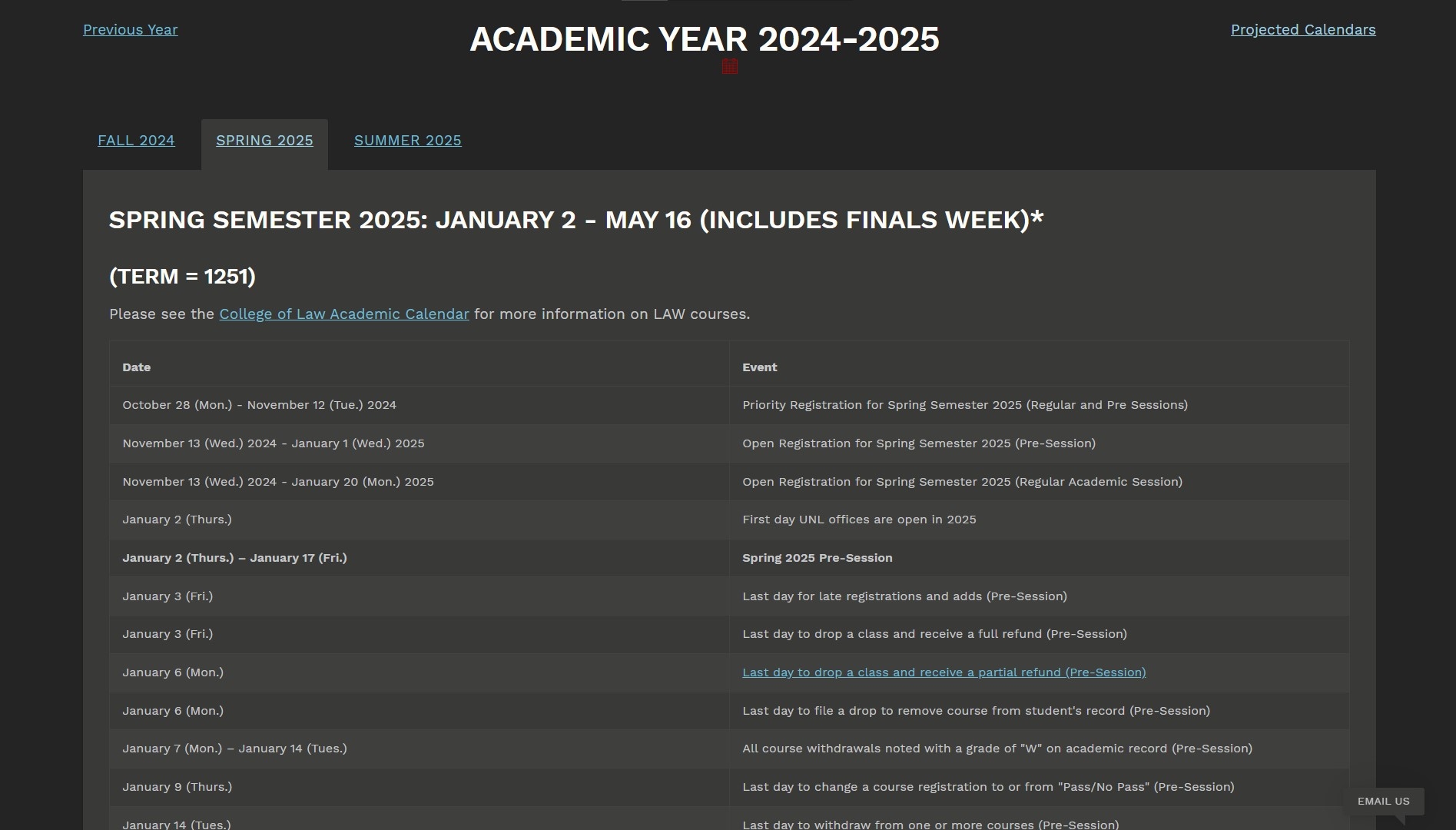 Academic Calendar Announce University Of Nebraska Lincoln