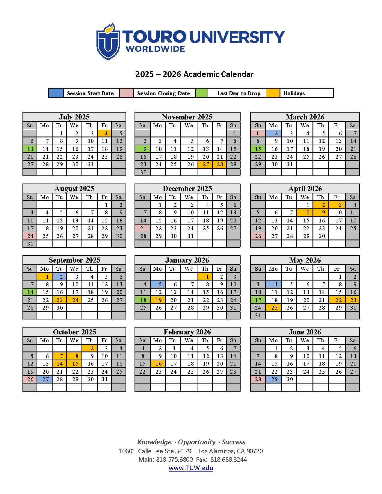 academic calendar summer 2025