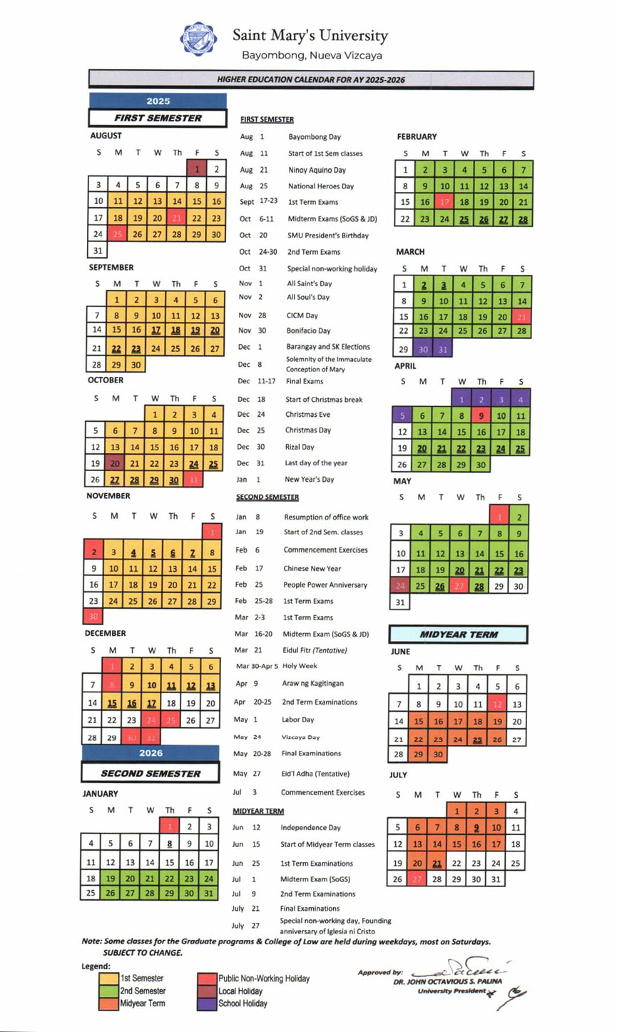 Academic Calendar