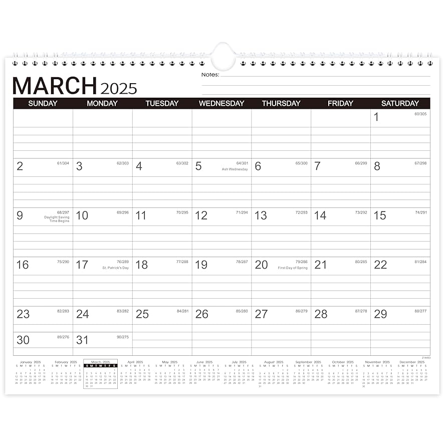 Amazon 2025 2026 Wall Calendar Desk Wall Calendar 2025 2026 Mar 2025 June 2026 11 1 2 x14 68 Ruled Blocks Spiral Bound Monthly Calendar Office Products