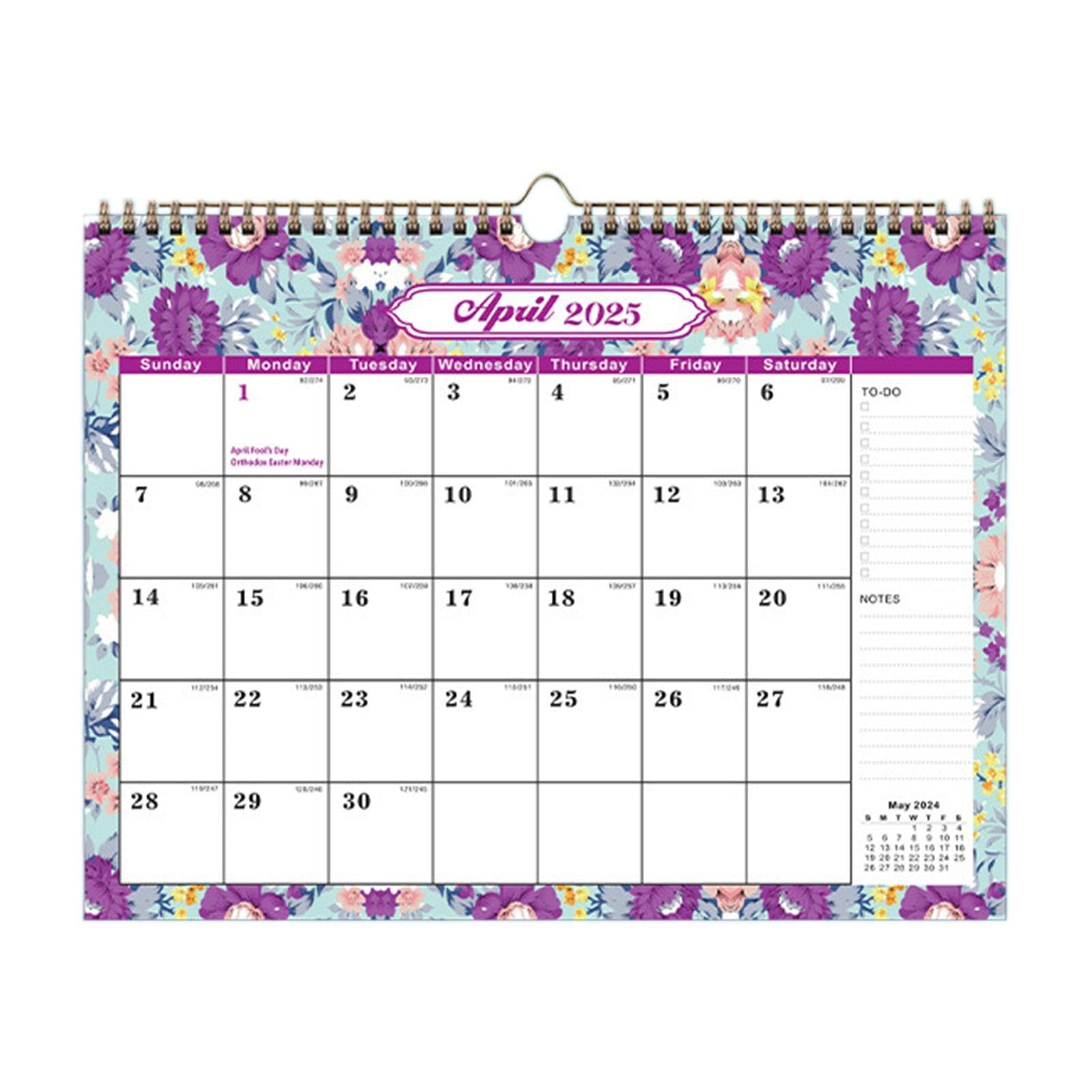 Amazon 2025 Flower Calendar Floral Wall Calendar 18 Month Dangling Calendars With International Holidays English 2025 2026 Wall Calendar For Home School Classroom Office Products