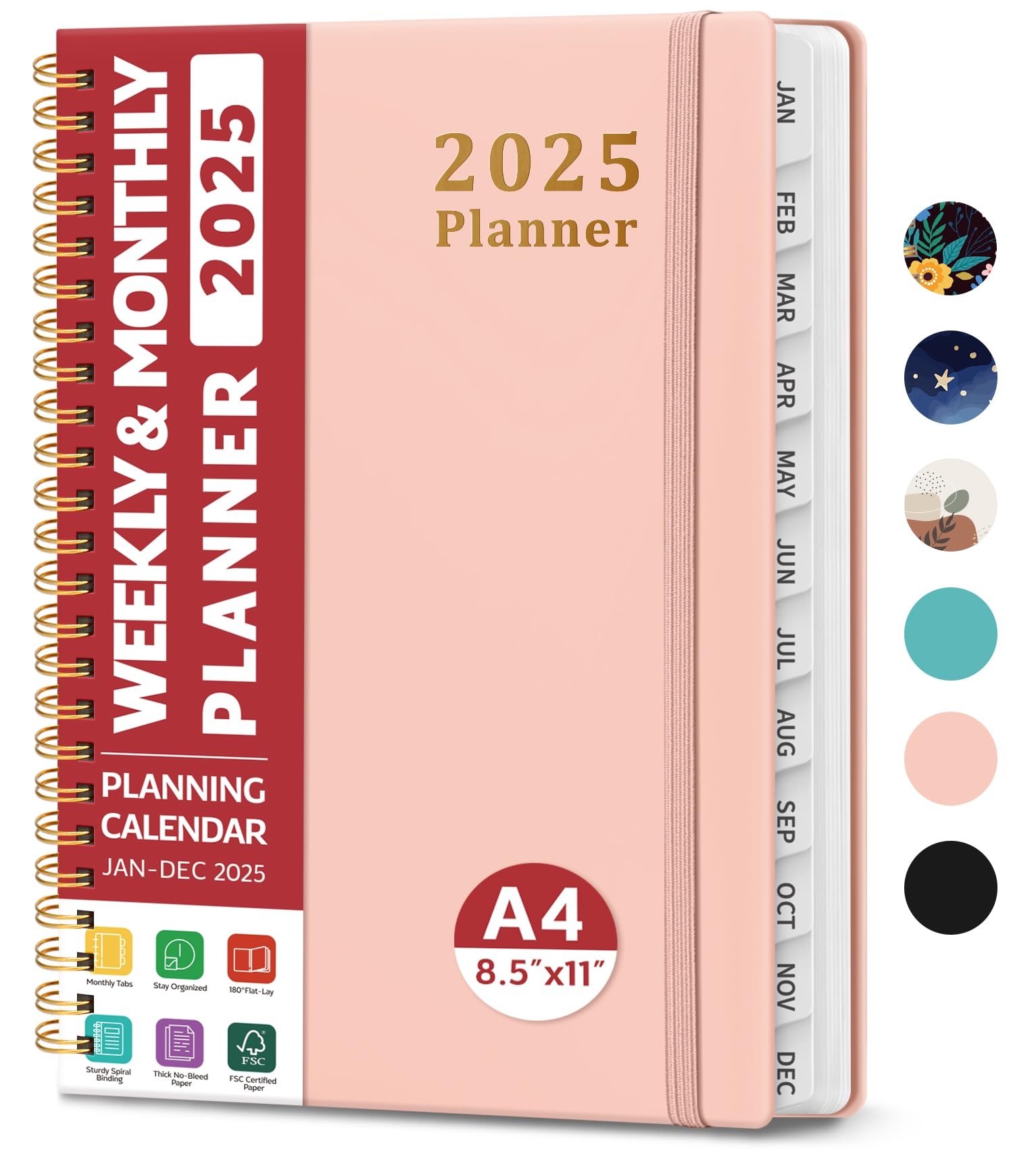 Amazon 2025 Planner Weekly And Monthly Planner Spiral Bound January 2025 December 2025 Hardcover 2025 Calendar Planner Book With Tabs Inner Pocket Perfect For Office Home School Supplies 