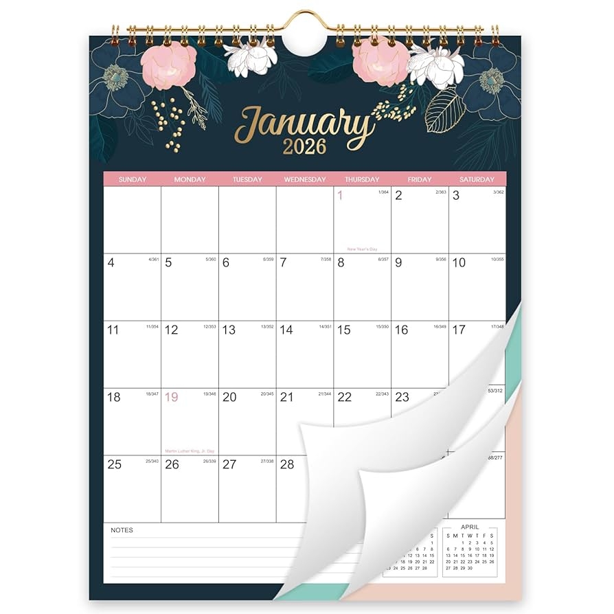 Amazon 2026 Wall Calendar 2026 Calendar Wall Calendar 2026 From January 2026 December 2026 8 4 X 11 Twin wire Binding Hanging Hook Holidays Office Products