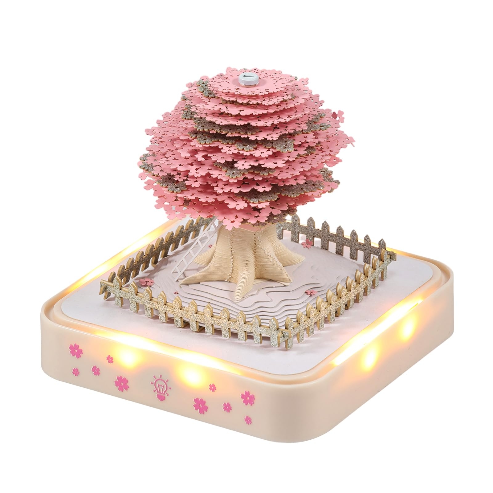 Amazon 3D Desk Calendar 2025 Time Piece Calendar Tear Away 3D Paper Art Notepad W LED Lights Creative 3D Memo Artsy Pad Calendar 3D Art Calendar Paper Carving Present Desktop Decor House