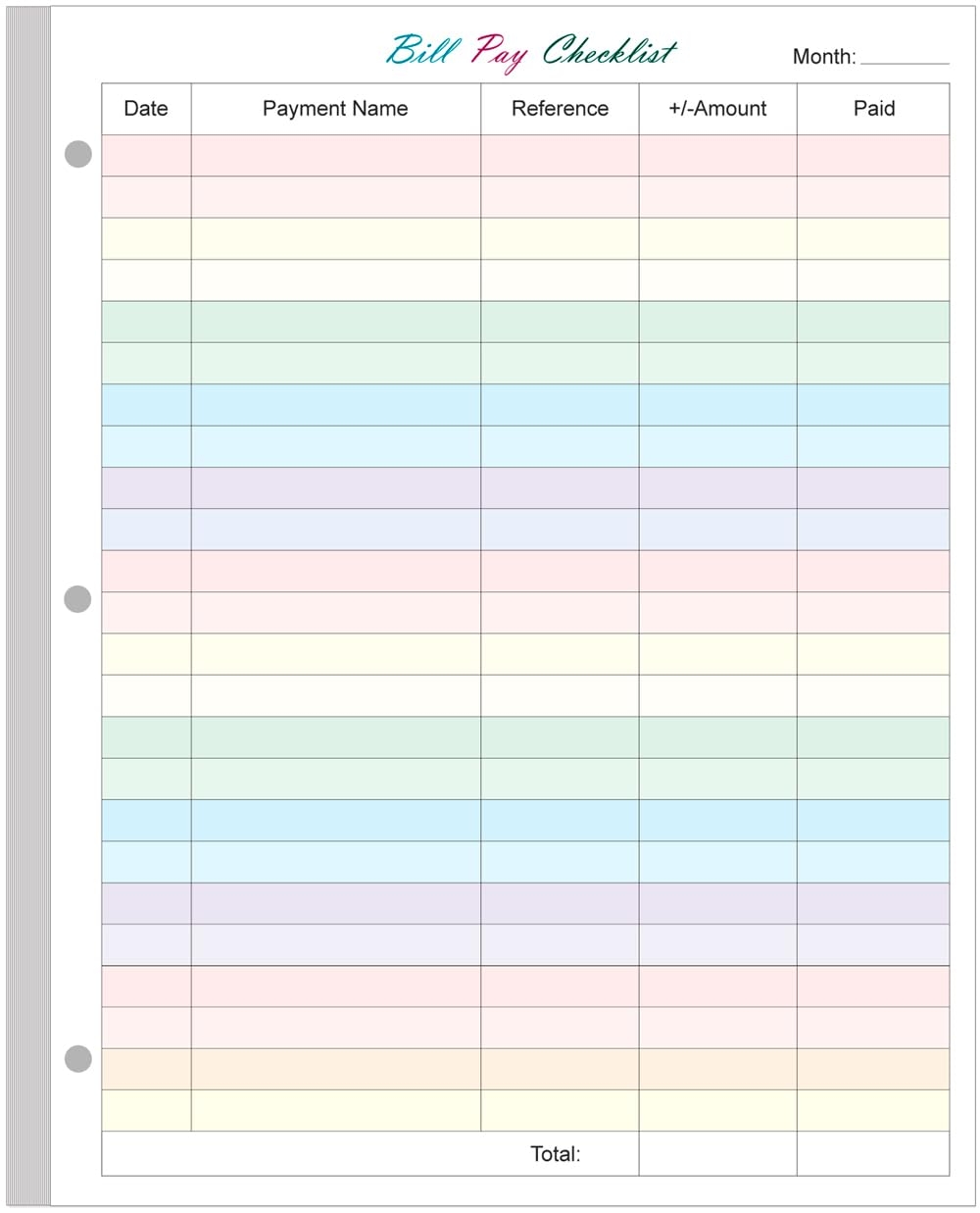 Colorful Budget Planner
