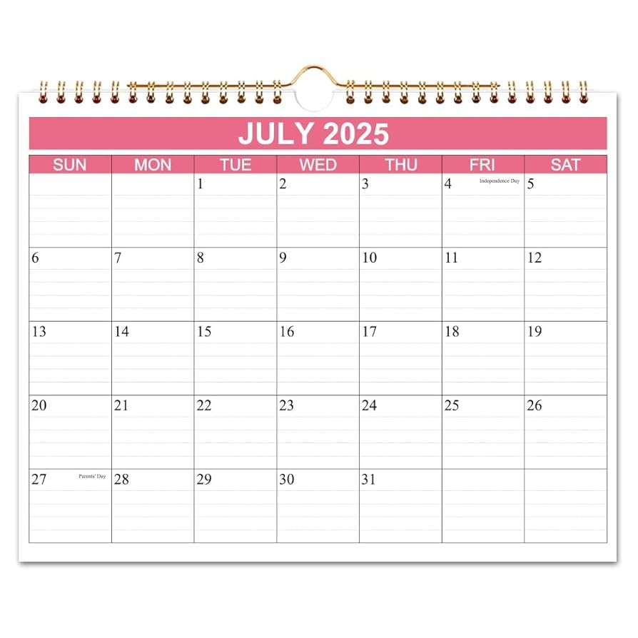 July to December 2025 Calendar