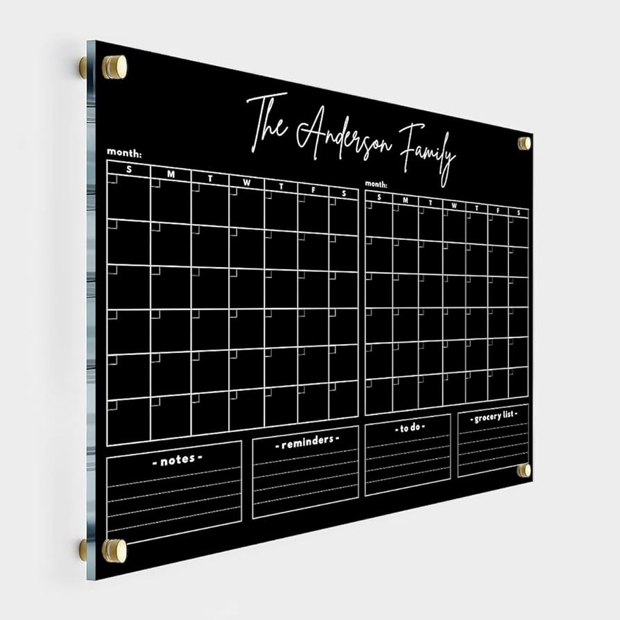 Amazon Double Month Family Calendar Two Month Planner Personalized Calendar 2025 Horizontal Wall Calendar Monthly And Weekly Calendar Housewarming Gift Goals To Do Office Products