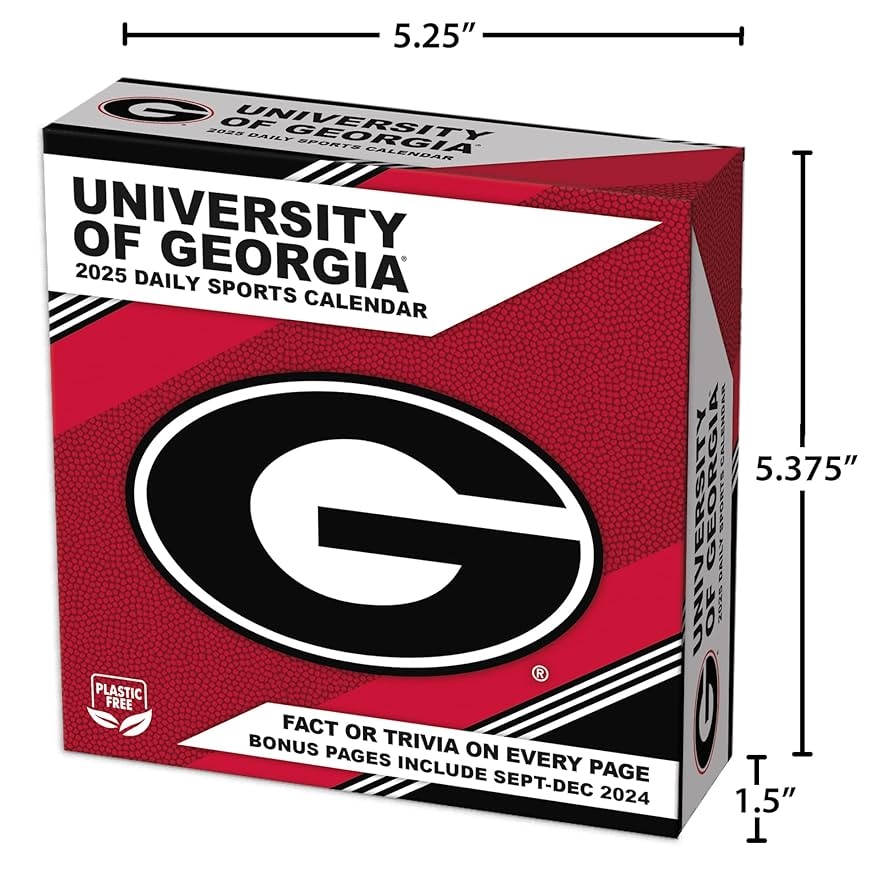 Amazon TURNER SPORTS Georgia Bulldogs 2025 Box Calendar 25998053007 Office Products