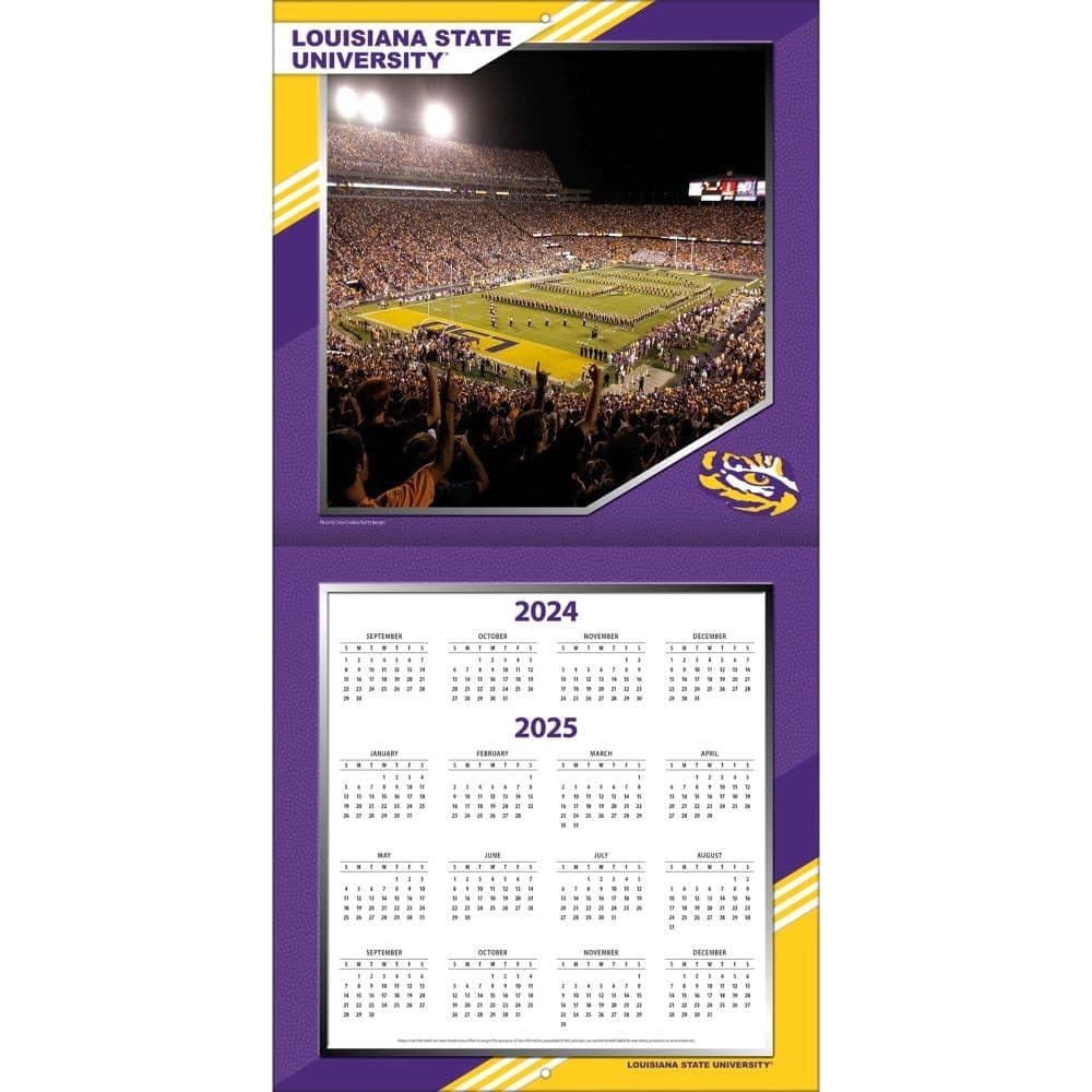 Amazon TURNER SPORTS LSU Tigers 2025 12x12 Team Wall Calendar 25998011805 Office Products