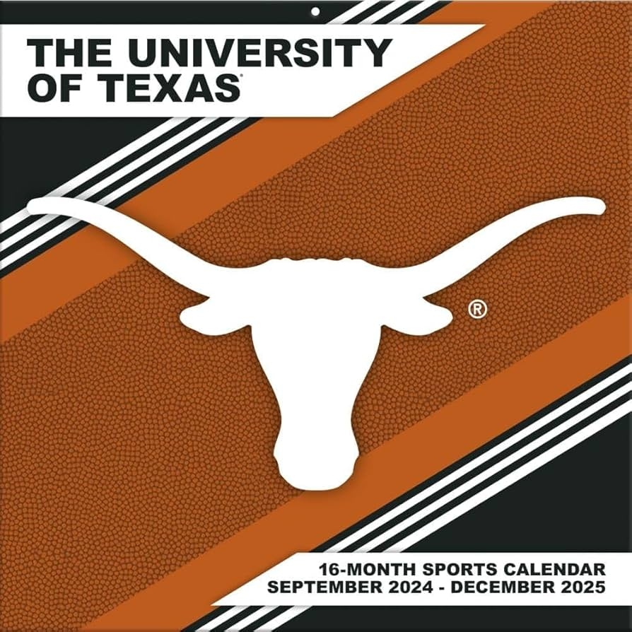 Amazon TURNER SPORTS Texas Longhorns 2025 12x12 Team Wall Calendar 25998011821 Office Products