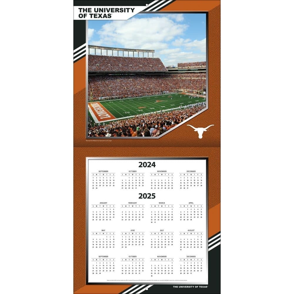 Amazon TURNER SPORTS Texas Longhorns 2025 12x12 Team Wall Calendar 25998011821 Office Products