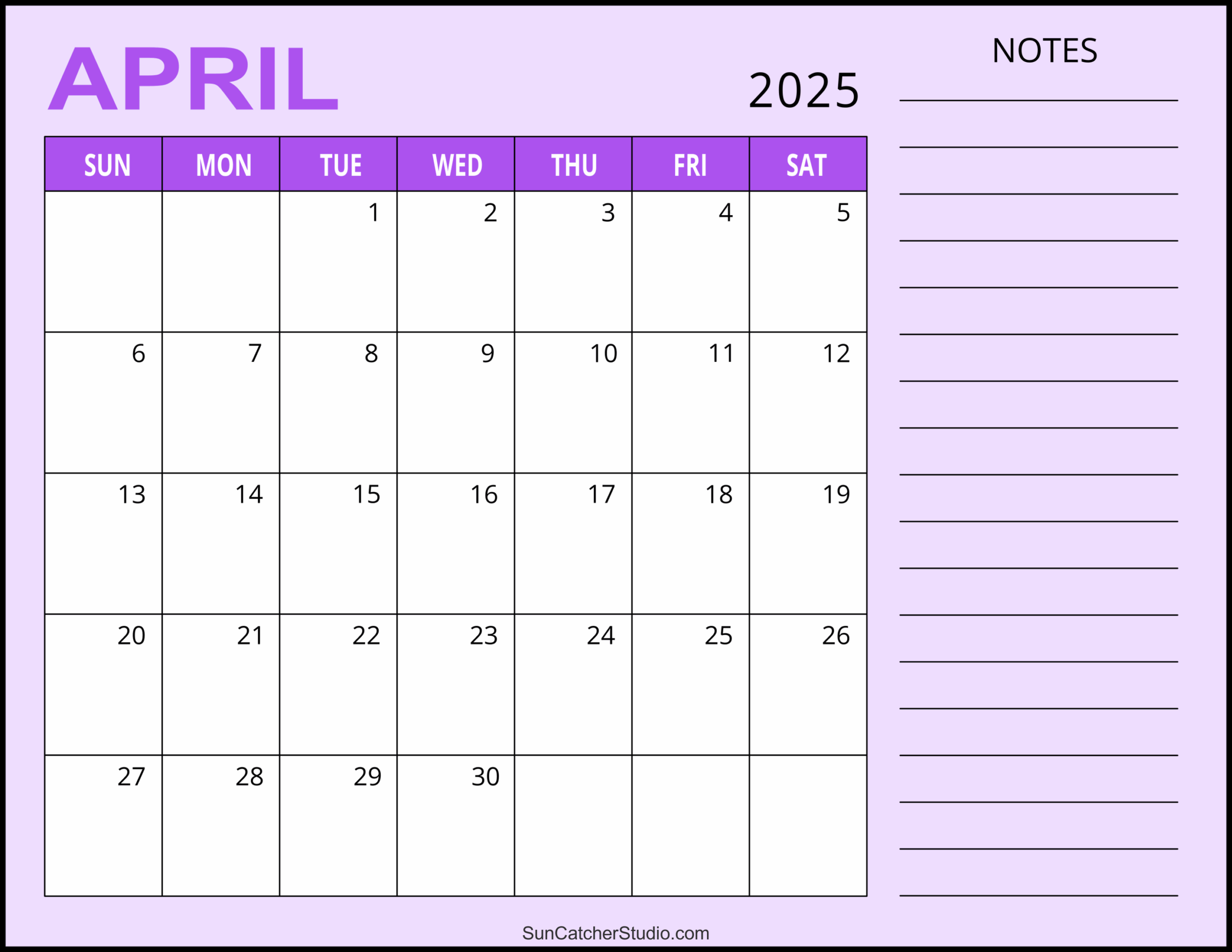 April 2025 Calendar Free Printable Free Printables Monograms Design Tools Patterns DIY Projects