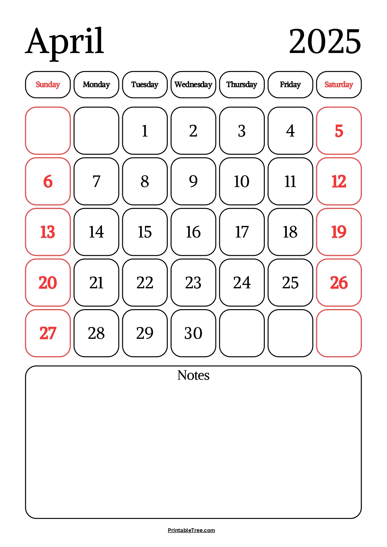 April 2025 Calendar Printable PDF Template With Holidays