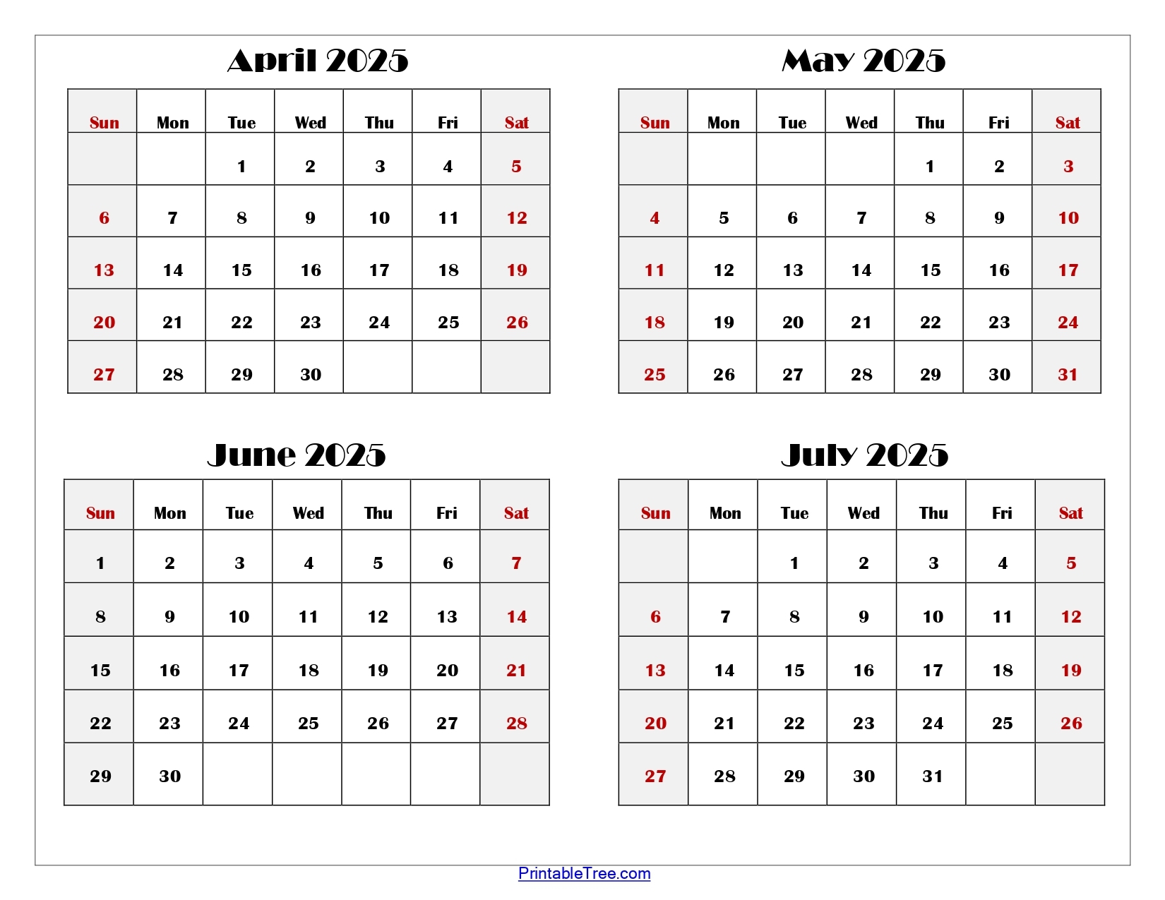 april to june 2025 calendar printable