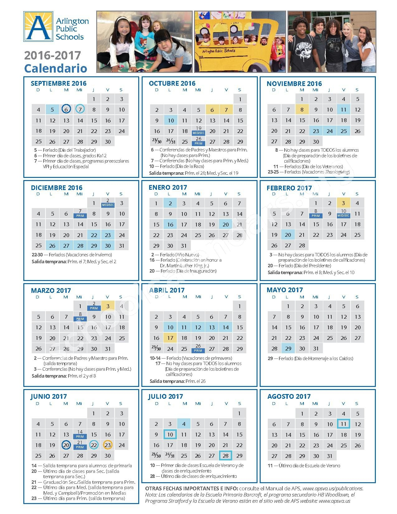 arlington public schools calendar