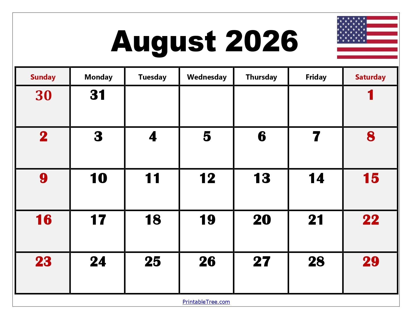 june to august 2026 calendar printable